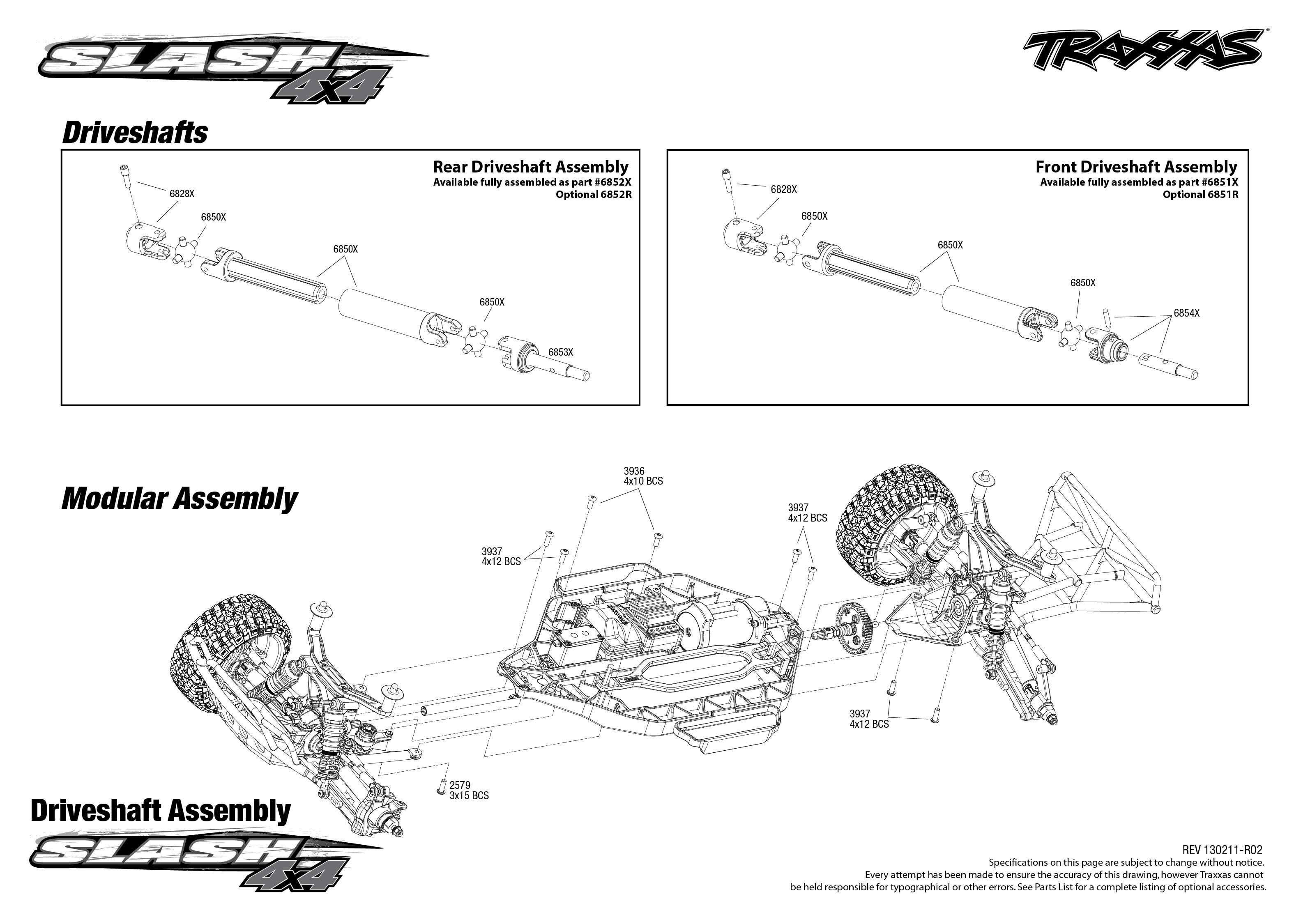 traxxas slash 4x4 exploded view