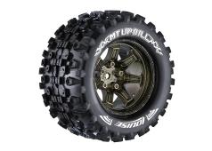 Louise RC - MT-UPHILL - 1-10 Monster Truck Tire Set - Mounted - Sport - Black Chrome 2.8 Wheels - Hex 14mm - L-T3204SBCM