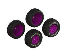 Arrma ARA-1570 dBoots 'FORTRESS' Glued Tire Set, Purple (2 Pairs)