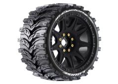 Louise RC - L-T3356SB- MFT - MT-CYCLONE speed - 1-8 Monster Truck Tire Set - Mounted - Soft - Black