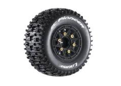 Louise RC L-T3223SB SC-UPHILL 1-10 Short Course Tire Set Mounted Soft Black Wheels Removable Hex