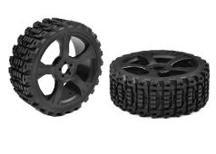 C-00180-611 Off-Road 1/8 Buggy Tires - Xprit - Low Profile - Glued on Black Rims - 1 pair
