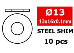 Team Corally C-3301-13-16-01 Steel Metric Shim - 13x16x0,1mm - 10 pcs