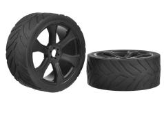 Team Corally C-00180-909 Sprint RXA - ASUGA XLR Street Tires - Low Profile - Glued on Black Rims -