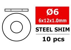 Team Corally C-3301-060-12-10 Steel Metric Shim - 6,0x12x1,0mm - 10 pcs