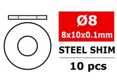 Team Corally C-3301-08-10-01 Steel Metric Shim - 8x10x0,1mm - 10 pcs