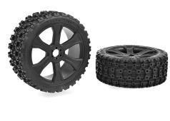 Team Corally C-00180-856 Team Corally - Rebel XMS - ASUGA XLR Off-Road Tires - Low Profile - Glued on Black Rims - 1 pai