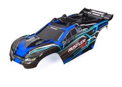 TRAXXAS Body Rustler 4X4 blauw met voor en achter body mounts for clipless mounting