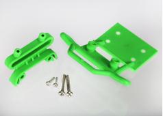 traxxas TRX3621-GRN BUMPER, FRONT/ BUMPER MOUNT, FRONT/ 4X23MM BCS (2)/ 3X10MM BCS (2) (GREEN)