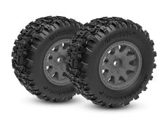 Traxxas TRX10771-STBLK Tires & wheels, assembled (black with satin beadlock wheels