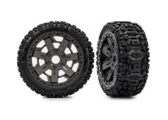 Traxxas TRX9073 Tires & wheels, assembled, glued (3.0" gray wheels, Sledgehammer tires