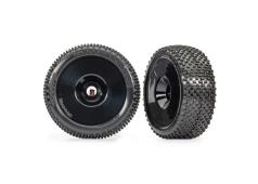 Traxxas TRX9074-BLK Tires & wheels, assembled, glued black dished 3.0" wheels