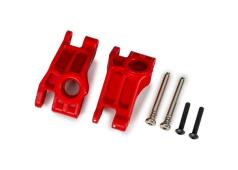 Traxxas TRX9150-RED Carriers, stub axle, rear, extreme heavy duty, red (left & right)/ 3x31mm hinge pins (2)/ 3x18mm BCS