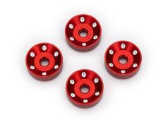 Wheel washers, machined aluminum, red (4)