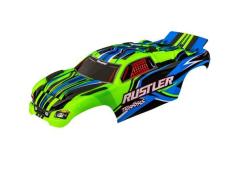 traxxas TRX3734-GRN BODY, RUSTLER (ALSO FITS RUSTLER VXL), GREEN (PAINTED, DECALS APPLIED) (ASSEMBLED WITH FRONT & REAR 