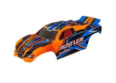 traxxas TRX3734-ORNG BODY, RUSTLER (ALSO FITS RUSTLER VXL), ORANGE (PAINTED, DECALS APPLIED) (ASSEMBLED WITH FRONT & REA