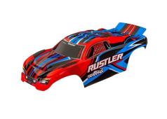 traxxas TRX3734-RED BODY, RUSTLER (ALSO FITS RUSTLER VXL), RED (PAINTED, DECALS APPLIED) (ASSEMBLED WITH FRONT & REAR BO