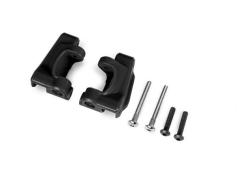 traxxas TRX9135 Caster blocks (c-hubs), extreme heavy duty, black (left & right)/ 3x26mm hinge pins (2)/ 3x15mm BCS (2) 