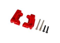 traxxas TRX9136-RED Caster blocks (c-hubs), extreme heavy duty, red (left & right)/ 3x26mm hinge pins (2)/ 3x15mm BCS (2