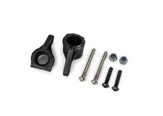 traxxas TRX9137 Steering blocks, extreme heavy duty, black (left & right)/ 3x26mm hinge pins (2)/ 3x15mm BCS (2) (for us