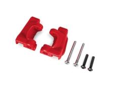 traxxas TRX9135-RED Caster blocks (c-hubs), extreme heavy duty, red (left & right)/ 3x26mm hinge pins (2)/ 3x15mm BCS (2