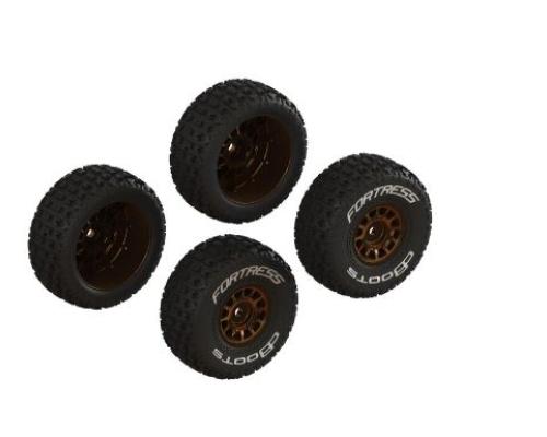 Arrma ARA-2024 dBoots \'FORTRESS\' Glued Tire Set, Bronze (2 Pairs)