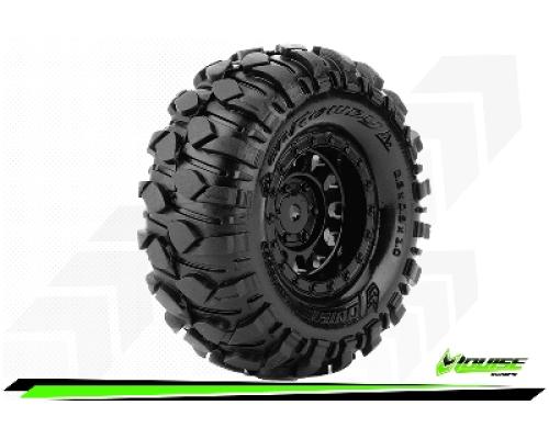 Louise RC - CR-ROWDY - 1-18/1-24 Crawler Tire Set - Mounted - Super Soft - Black 1.0 Wheels - Hex 7mm - L-T3368VB