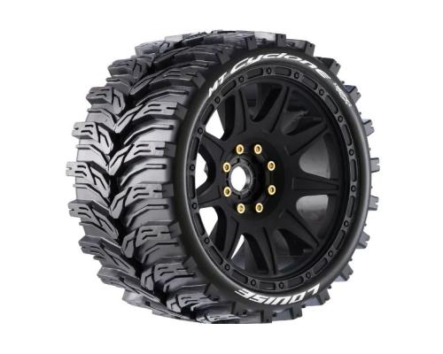 Louise RC - L-T3356SB- MFT - MT-CYCLONE speed - 1-8 Monster Truck Tire Set - Mounted - Soft - Black