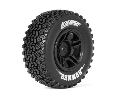 Louise RC - SC-HUMMER - 1-10 Short Course Tire Set - Mounted - Soft - Black Wheels - Hex 12mm - SLASH 2WD Rear - SLASH 4