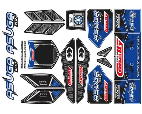 Team Corally C-00180-858-B  Body Decal Sheet - Asuga ASUGA XLR - BLUE - 1 pc