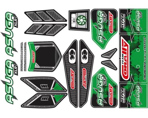 Team Corally C-00180-858-G Body Decal Sheet - Asuga ASUGA XLR - GREEN - 1 pc