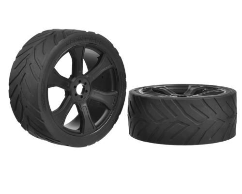 Team Corally C-00180-909 Sprint RXA - ASUGA XLR Street Tires - Low Profile - Glued on Black Rims -