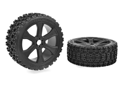 Team Corally C-00180-856 Team Corally - Rebel XMS - ASUGA XLR Off-Road Tires - Low Profile - Glued on Black Rims - 1 pai