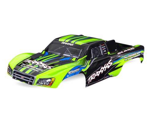 TRX5924-GRN Body, Slash 2WD (also fits Slash VXL & Slash 4X4), green (painted, decals applied) (assembled with front & r