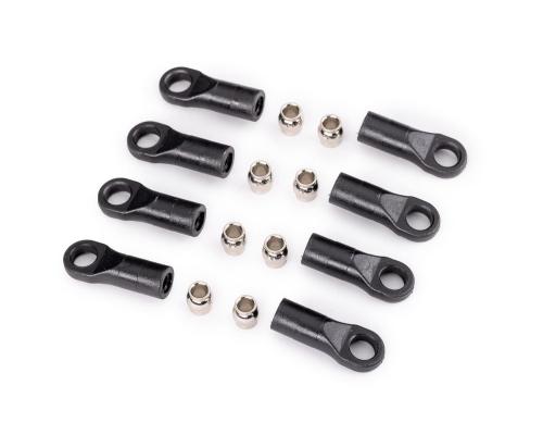 TRX9859 Rod ends, long (8)/ hollow balls, steel (8) (for 1/18 scale TRX-4Ma vehicle accessory suspension links)