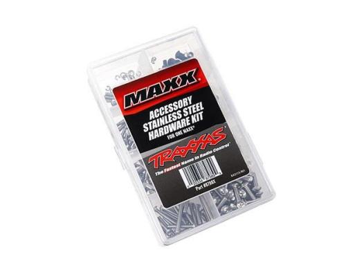 TRAXXAS TRX8798X HARDWAREKIT, ROESTVRIJ STAAL, MAXX (BEVAT ALLE ROESTVRIJ STALEN HARDWARE DIE OP MAXX WORDT GEBRUIKT)