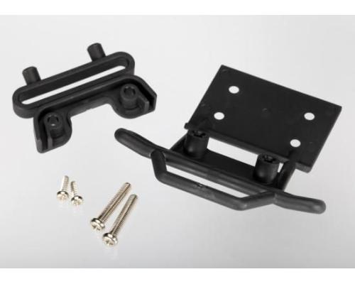 traxxas TRX3621-BLKBUMPER, FRONT/ BUMPER MOUNT, FRONT / 4X23MM BCS (2)/ 3X10MM BCS (2) (BLACK)