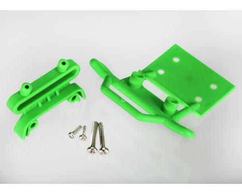 traxxas TRX3621-GRN BUMPER, FRONT/ BUMPER MOUNT, FRONT/ 4X23MM BCS (2)/ 3X10MM BCS (2) (GREEN)