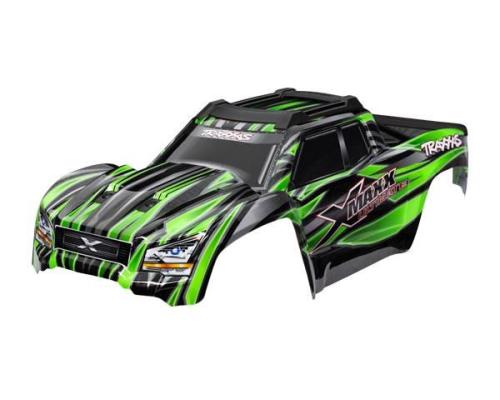 TRX7868-GRN BODY, X-MAXX ULTIMATE, GREEN (PAINTED, DECALS APPLIED) (ASSEMBLED WITH FRONT & REAR BODY MOUNTS, REAR BODY S