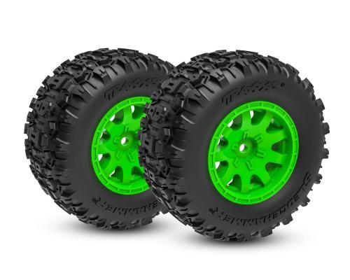 Traxxas TRX10770-GRN Tires & wheels, assembled green wheels