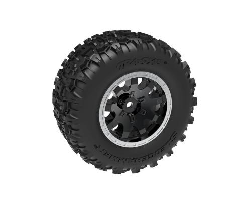 Traxxas TRX10770-STBLK Tires & wheels, assembled (black with satin beadlock wheels