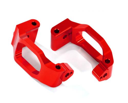 Traxxas TRX8932R Casterblokken (c-hubs), 6061-T6 aluminium (rood geanodiseerd), links en rechts /4x22mm pin (4) / 3x6mm 