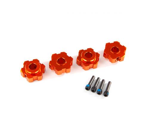 Traxxas TRX8956T Wielnaven, zeskant, aluminium (oranje geanodiseerd) (4) / 4x13 mm schroefpennen (4)