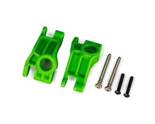 Traxxas TRX9150-GRN Carriers, stub axle, rear, extreme heavy duty, green (left & right)/ 3x31mm hinge pins (2)/ 3x18mm B