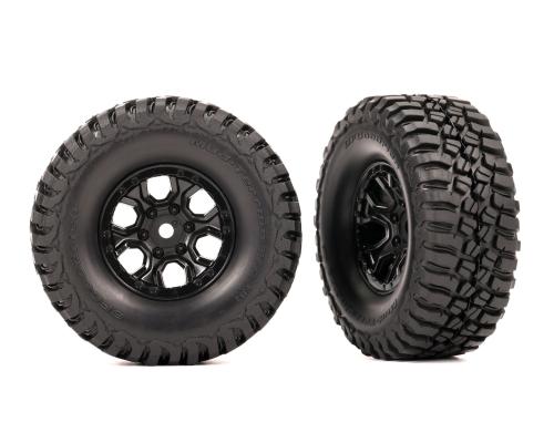 Traxxas TRX9774 Banden en wielen, gemonteerd (zwarte 1.0\" wielen, BFGoodrich Mud-Terrain T/A KM3 2.2x1.0\" banden) (2)