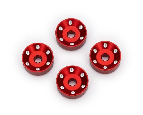 Traxxas Wheel washers, machined aluminum, red (4)