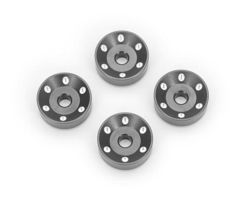 Traxxas Wheel washers, machined aluminum, gray (4)