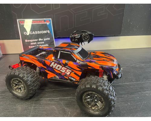 Zeer nette oranje Traxxas Hoss VXL 4x4 met lichtset