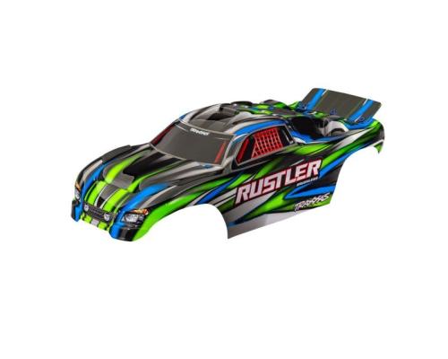 traxxas  TRX3721-GRN BODY, RUSTLER (ALSO FITS RUSTLER VXL), GREEN (PAINTED, DECALS APPLIED) (ASSEMBLED WITH FRONT & REAR