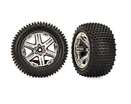 traxxas TRX3779X TIRES & WHEELS, ASSEMBLED, GLUED (2.8\") (RXT CHROME WHEELS, ALIAS TIRES, FOAM INSERTS) (2WD ELECTRIC RE